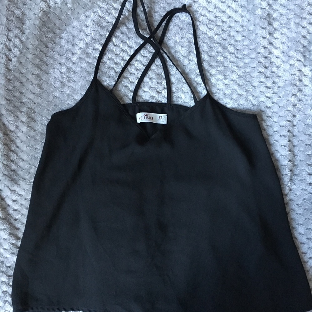 Small hollister black chiffon cami